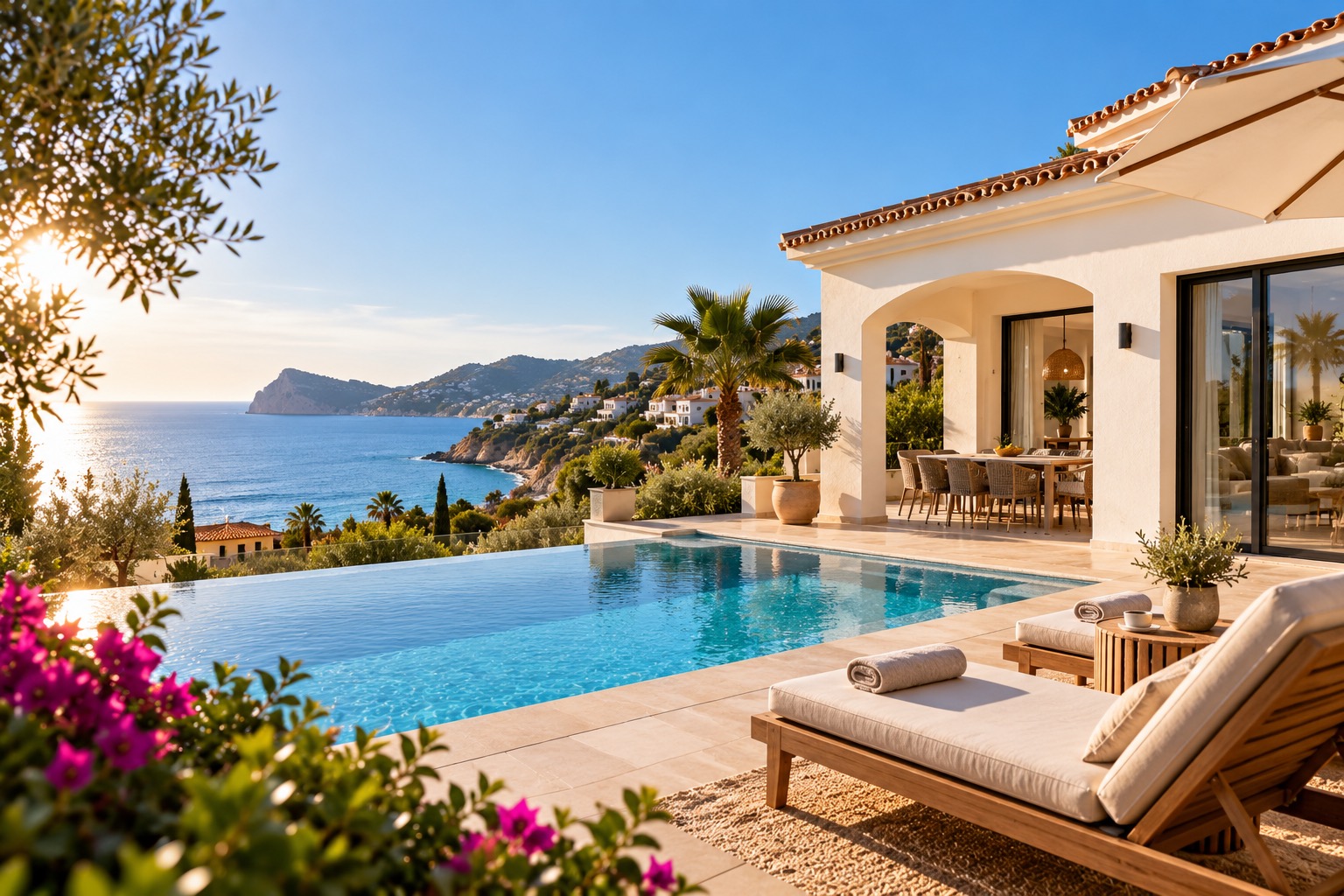 Villa mit Pool und Meerblick an der spanischen Küste